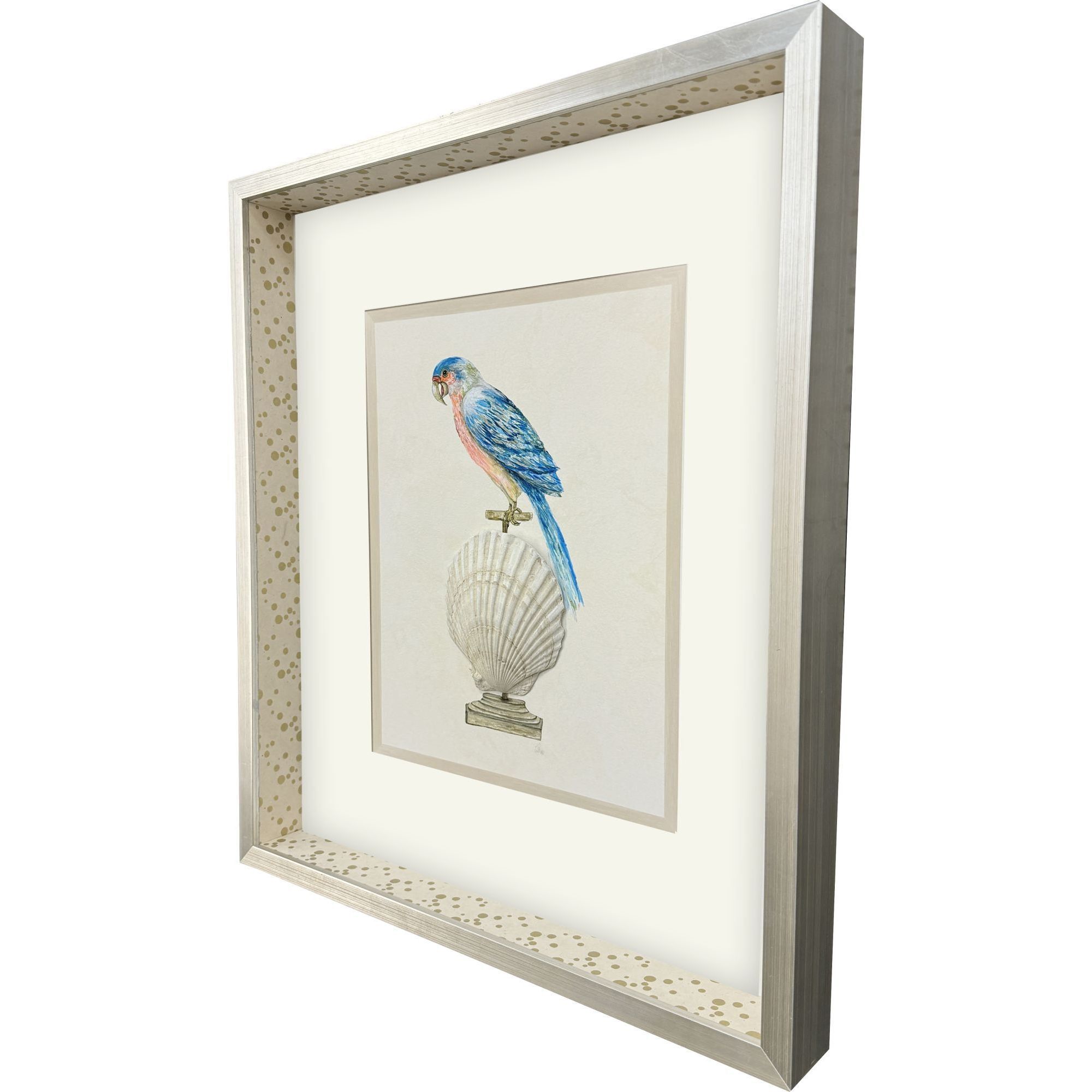 Treasure Parrot Blue and Green and Multi and Yellow Framed Art