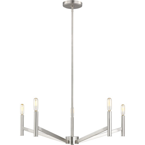 Vector 5 Light 28 inch Brushed Nickel Chandelier Ceiling Light