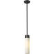 Empire 1 Light 3.13 inch Matte Black Pendant Ceiling Light in Matte White Glass