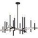 Denmark 12 Light 42 inch Black with Brushed Nickel Accents Foyer Chandelier Ceiling Light