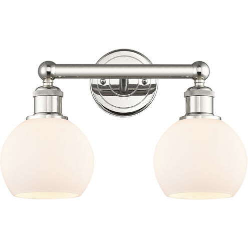 Athens 2 Light 15 inch Polished Nickel Bath Vanity Light Wall Light in Matte White