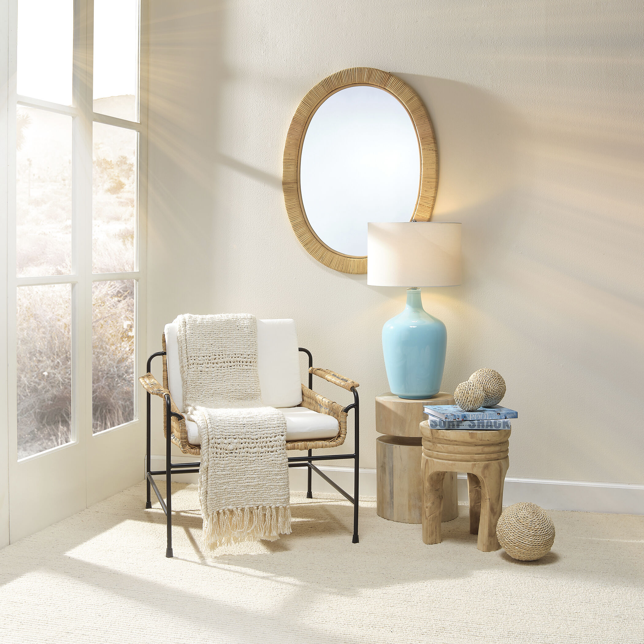 Dylan 19 X 13 inch White Wash Side Table