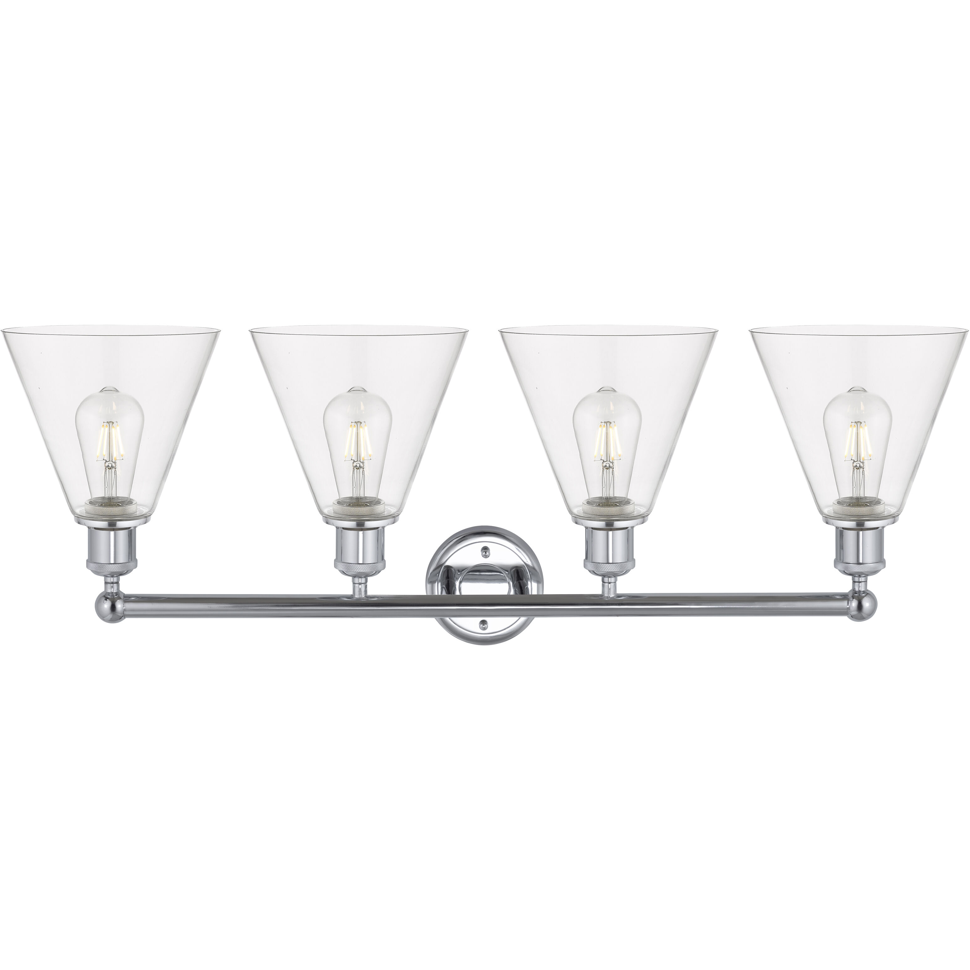 Berkshire 4 Light 35 inch Polished Chrome Bath Vanity Light Wall Light in Clear