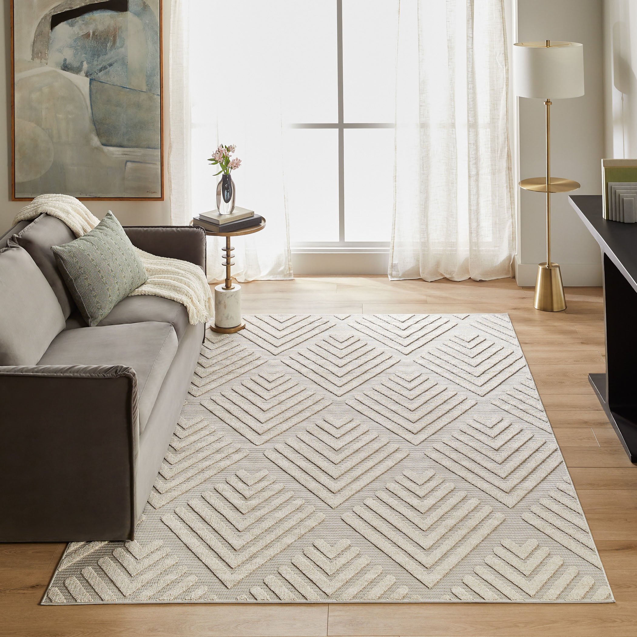 Laid Back Luxe 36 X 24 inch Neutral Rug in 2 x 3