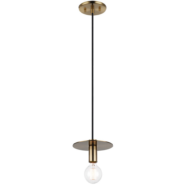 Kasa 1 Light 7.13 inch Aged Gold Brass Pendant Ceiling Light