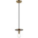 Kasa 1 Light 7.13 inch Aged Gold Brass Pendant Ceiling Light