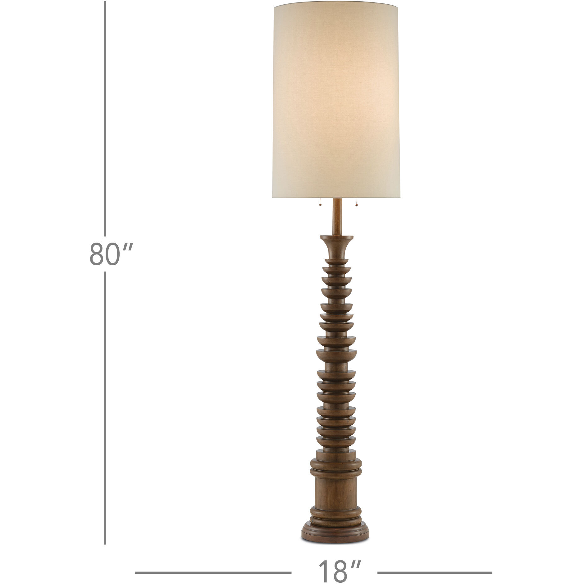Malayan 80 inch 75 watt Natural Floor Lamp Portable Light, Phyllis Morris Collection