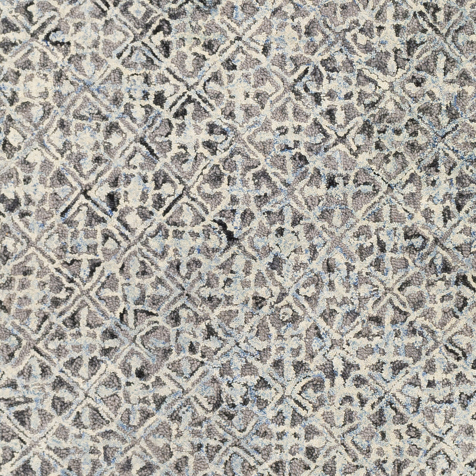 Avon 120 X 96 inch Charcoal/Beige/Blue/Black Handmade Rug in 8 x 10, Rectangle