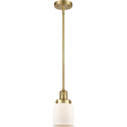 Franklin Restoration Bell 1 Light 5 inch Satin Gold Mini Pendant Ceiling Light in Incandescent, Matte White, Franklin Restoration
