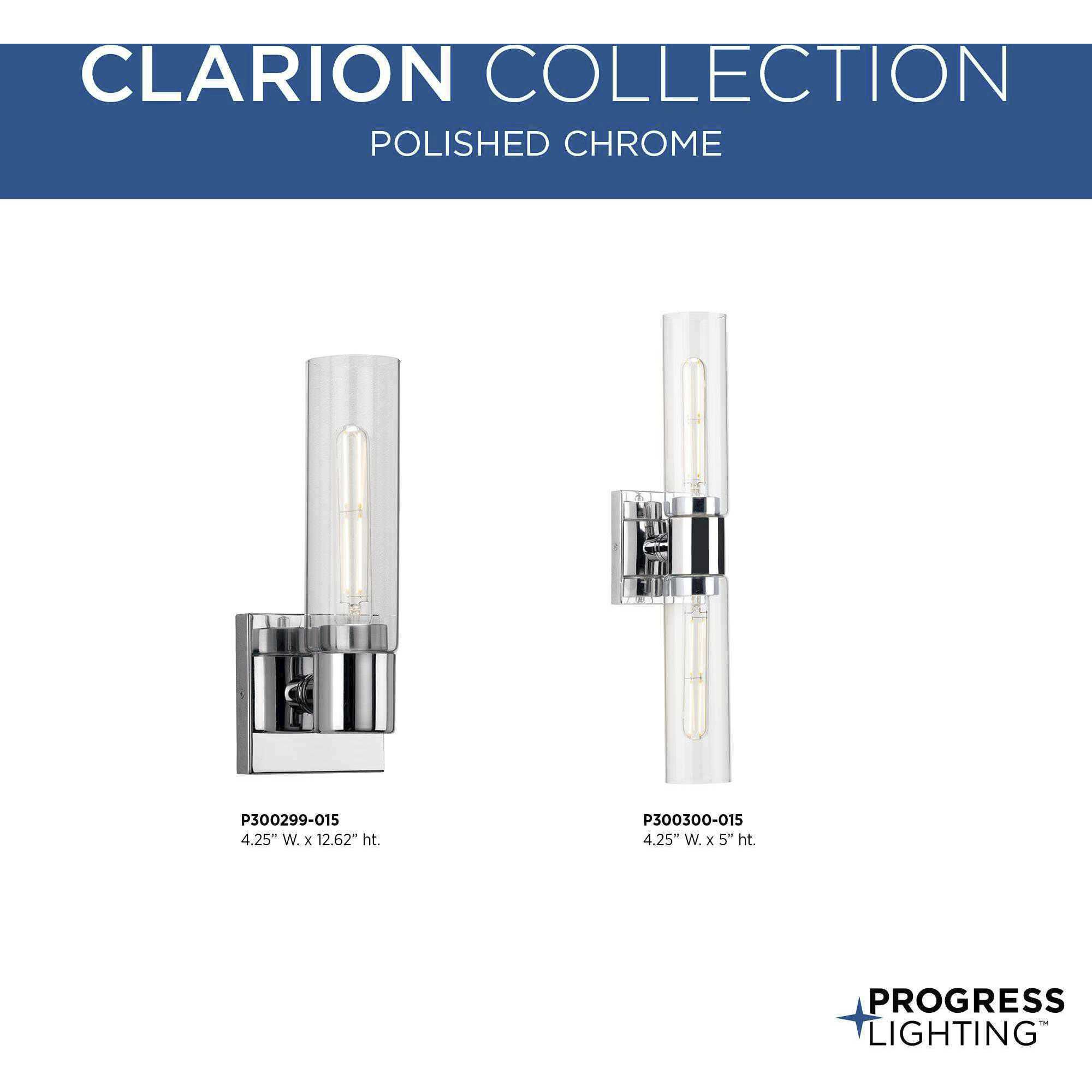 Clarion 2 Light 20 inch Polished Chrome Bath Vanity Wall Light