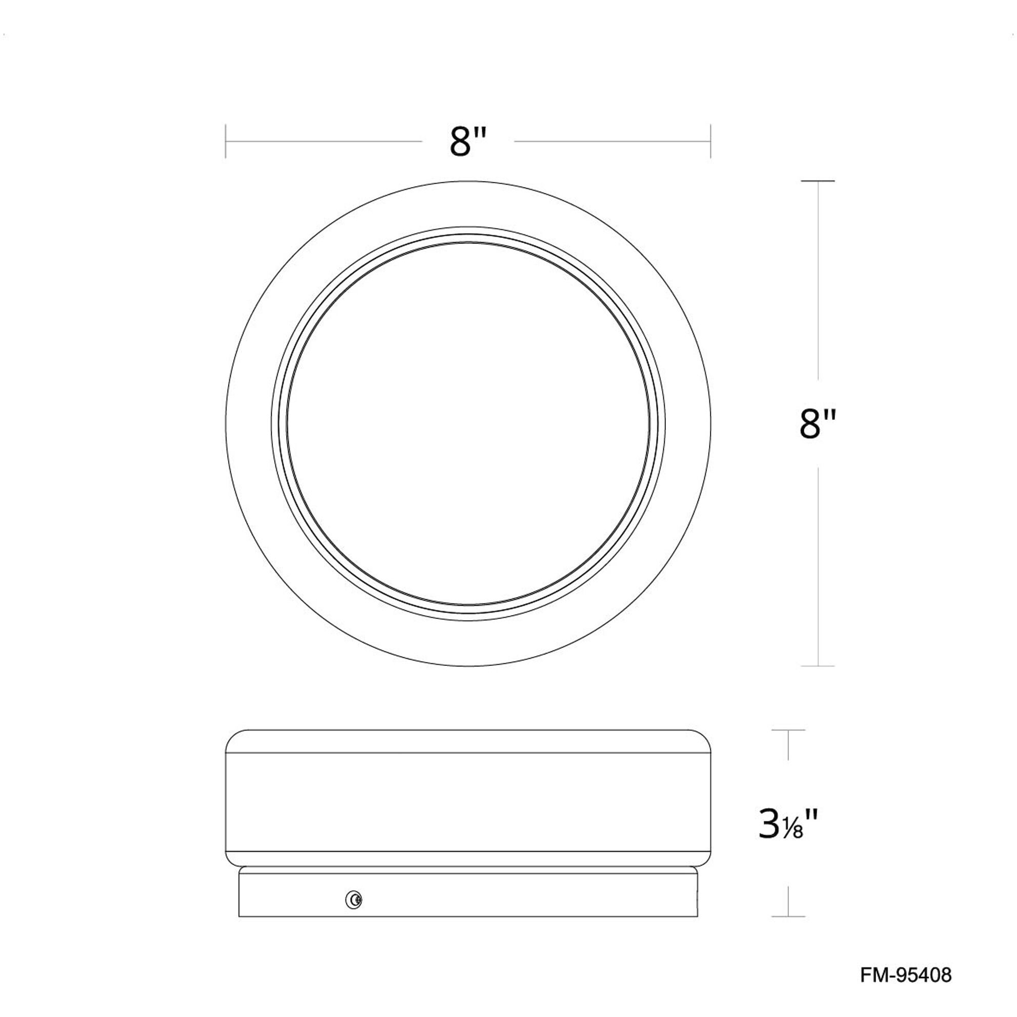 Bonham LED 8 inch Brushed Nickel Flush Mount Ceiling Light in 3500K, dweLED