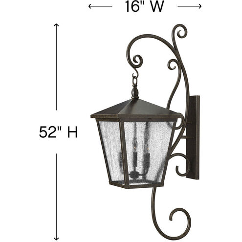 Heritage Trellis Outdoor Wall Mount Lantern in Regency Bronze, Non-LED, Extra Large