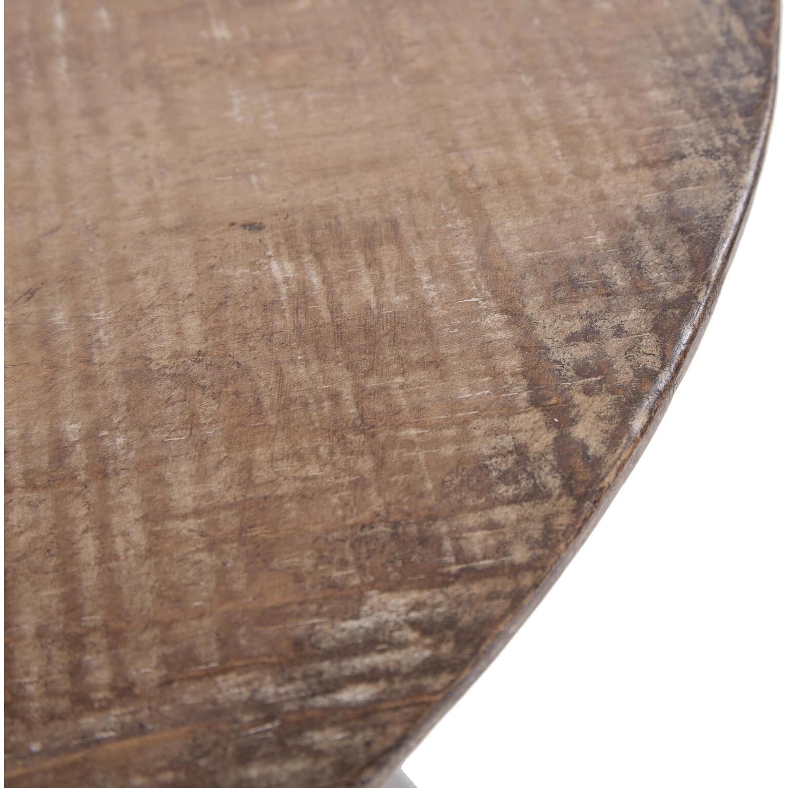 Distressed Farm House Brown/Silver Bistro Table