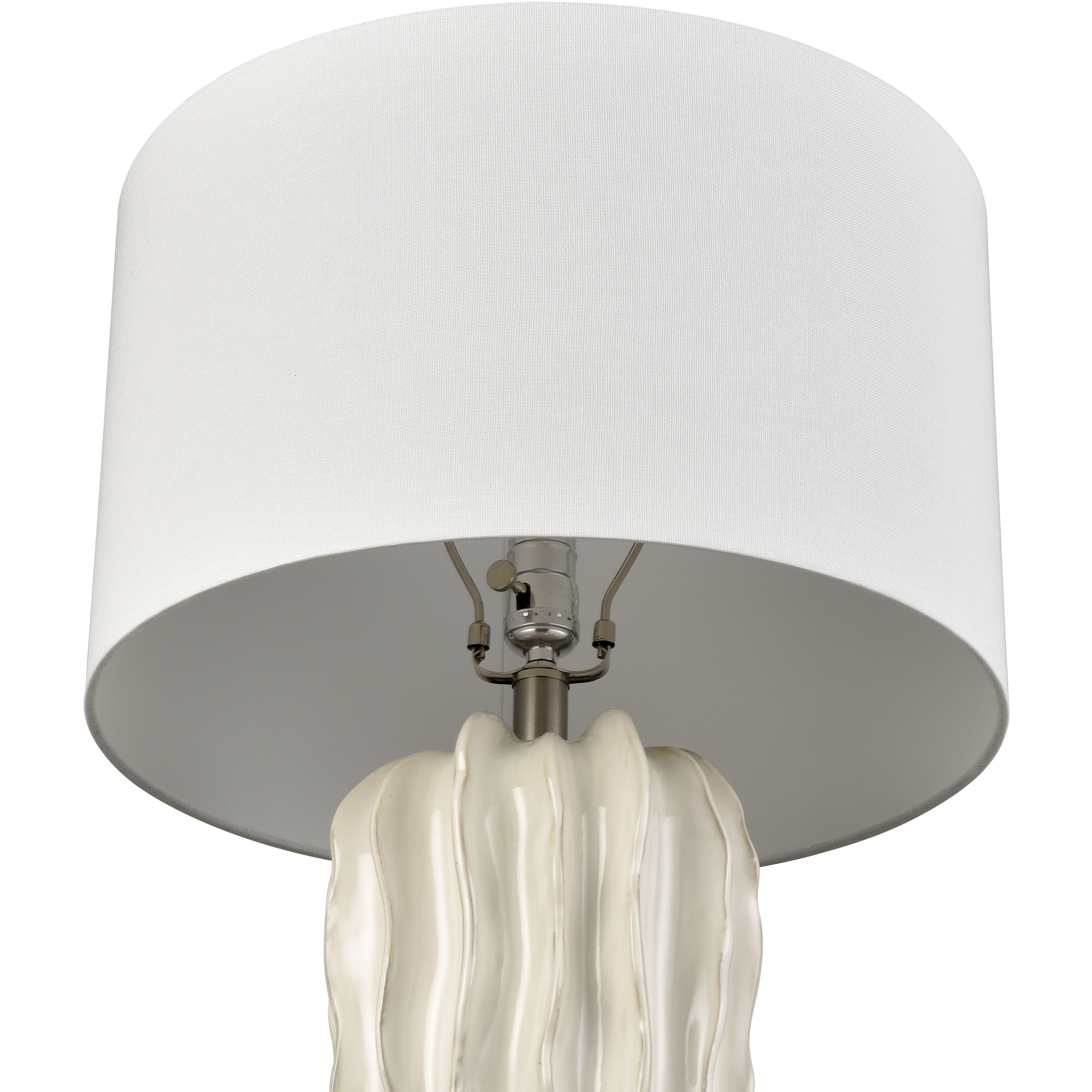 Genesee 27.5 inch 150 watt White Glazed with Clear Table Lamp Portable Light