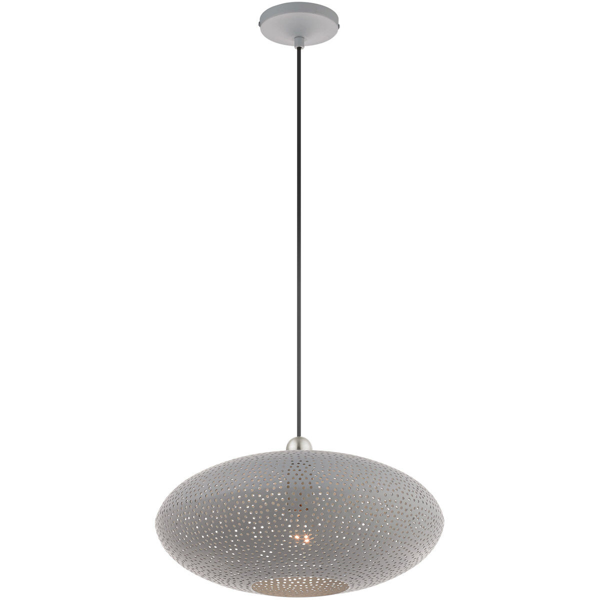 Dublin 1 Light 16 inch Nordic Gray with Brushed Nickel Accents Pendant Ceiling Light
