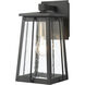 Kirkdale 1 Light 13 inch Matte Black with Natural Brass Outdoor Sconce