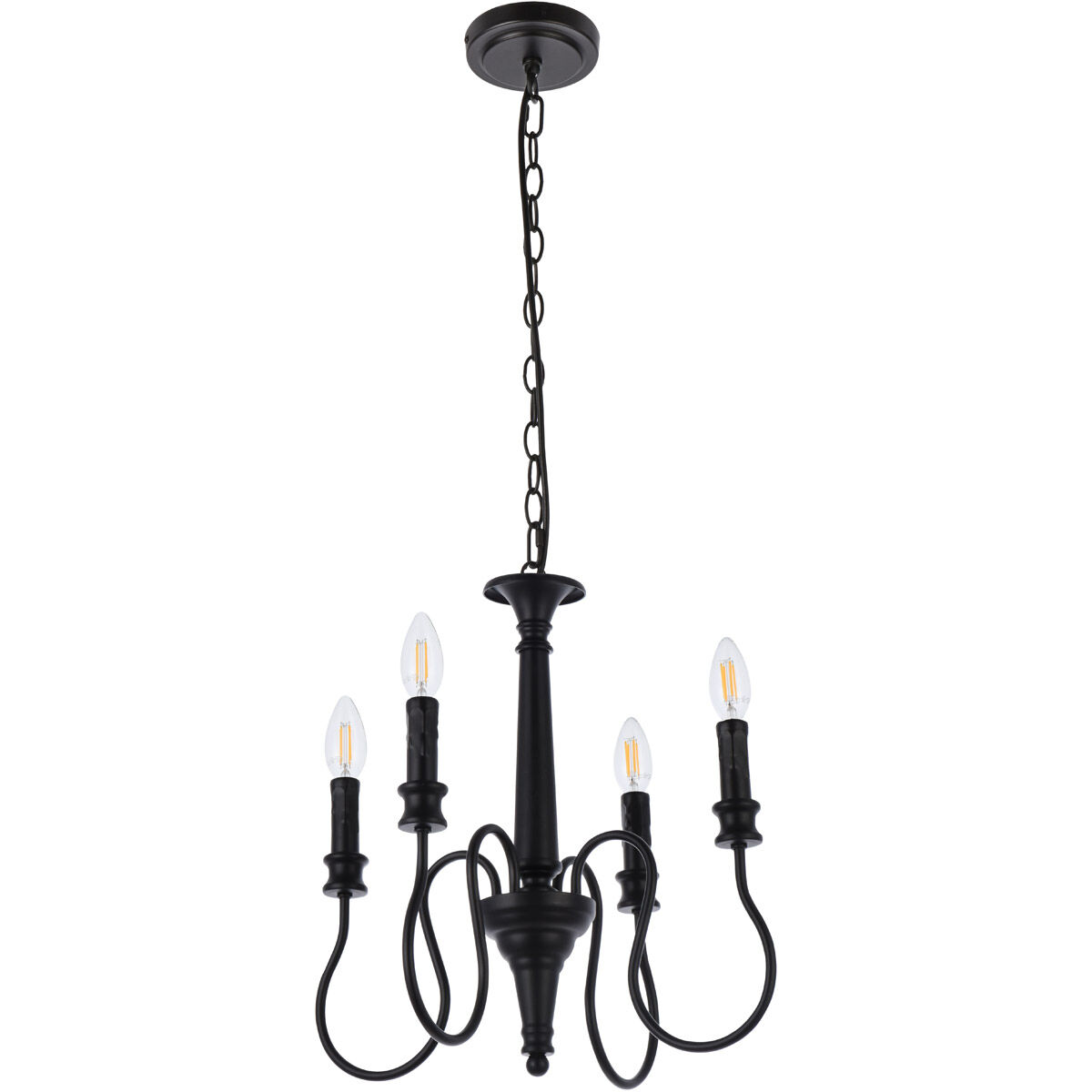Flynx 4 Light 17 inch Black Pendant Ceiling Light