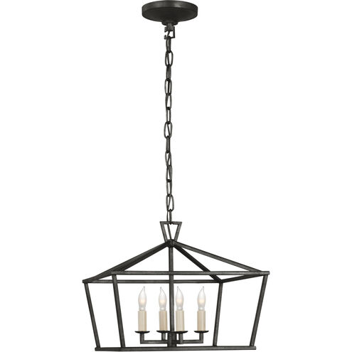 Chapman & Myers Darlana 4 Light 16 inch Aged Iron Semi-Flush Mount Lantern Ceiling Light, Small