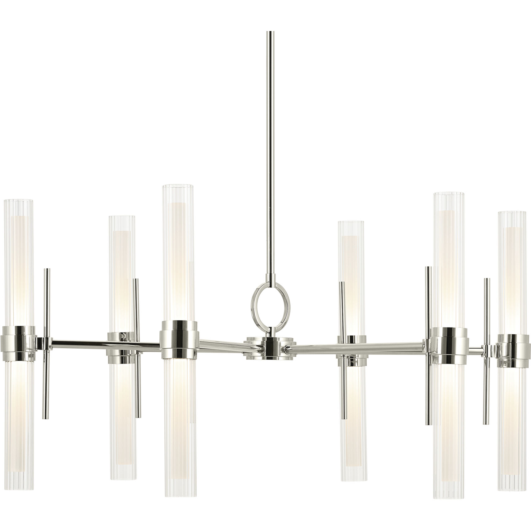 Riven LED Polished Nickel Chandelier Ceiling Light