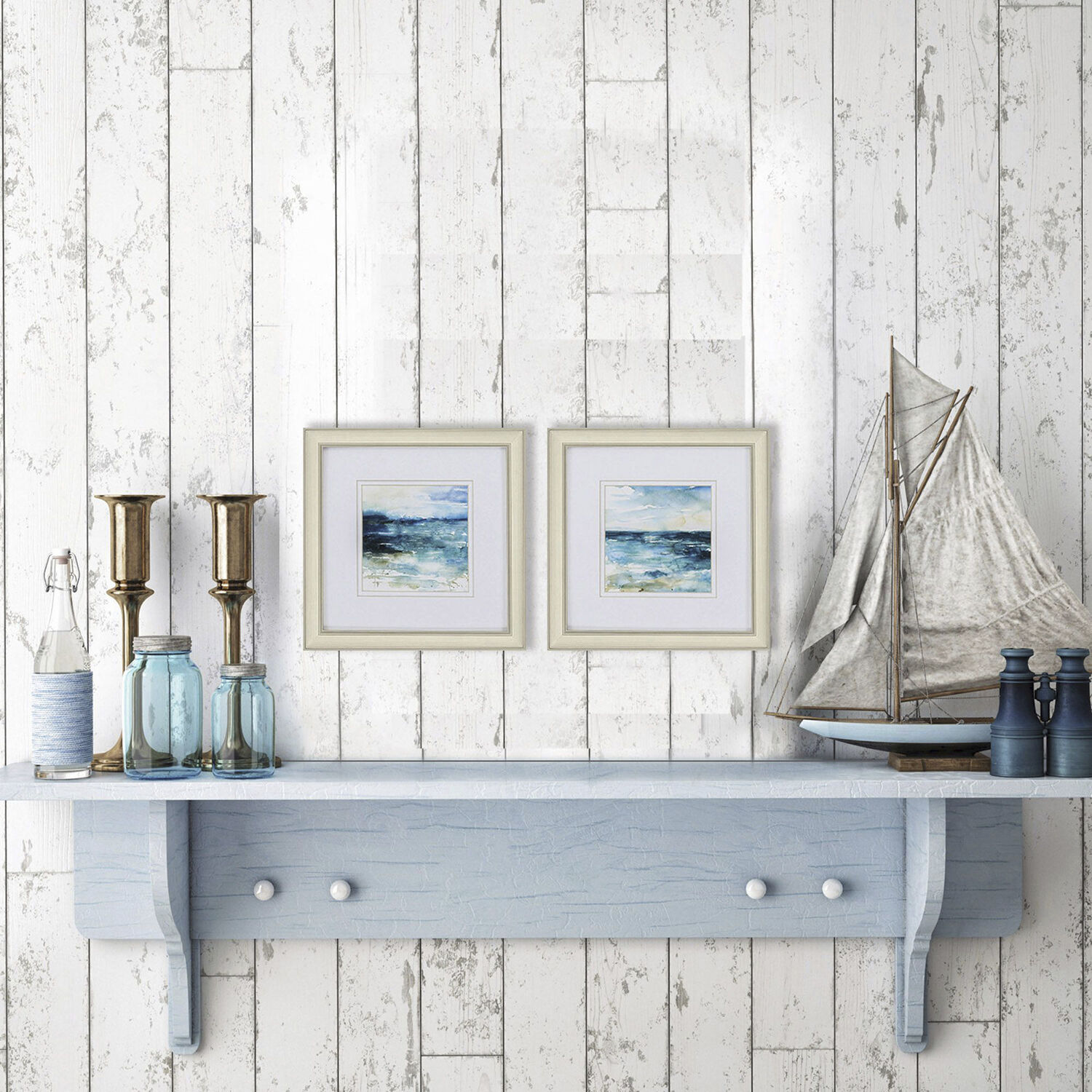 Waterside Blue and Turquoise Framed Art, Propac