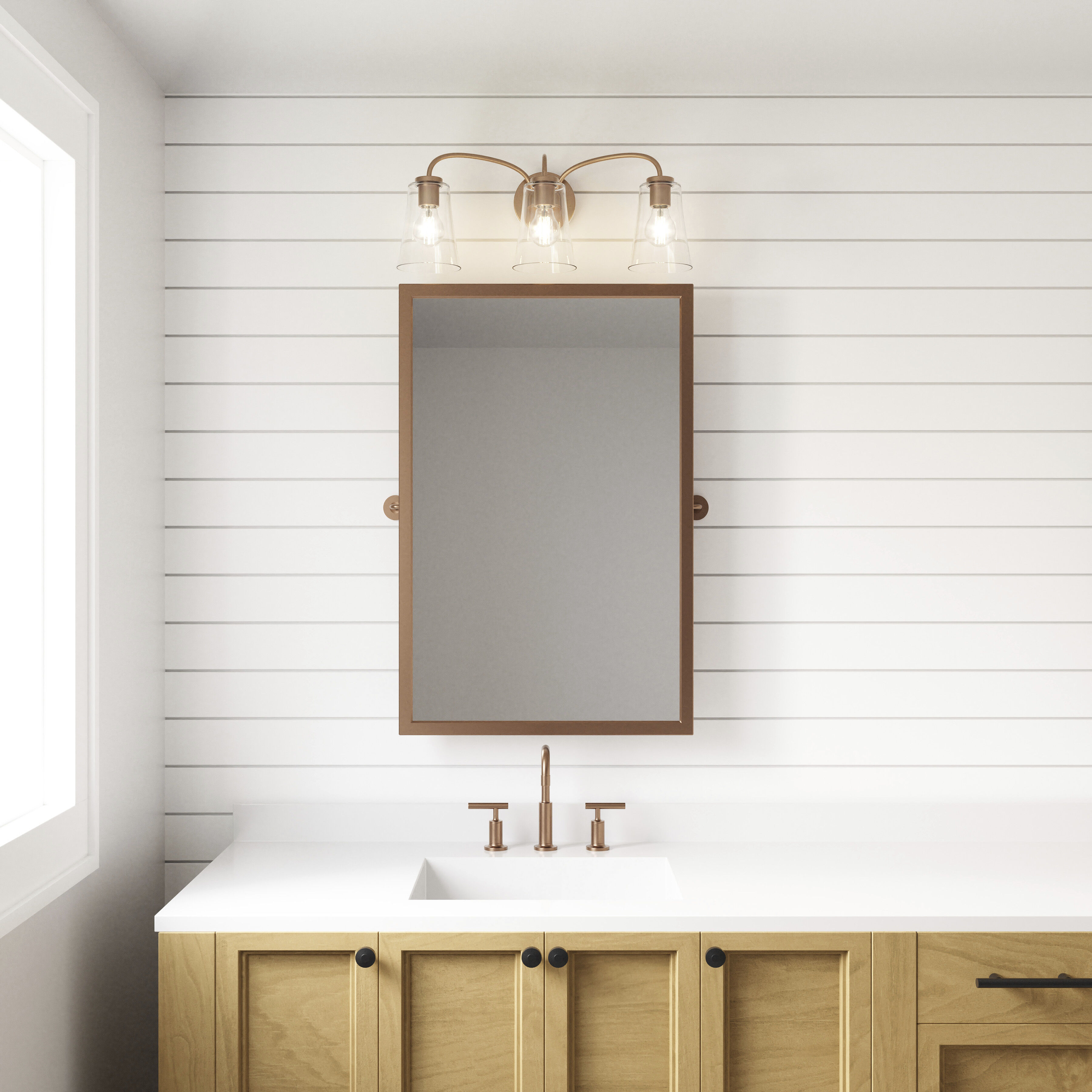 Emily Vanity Light Wall Light in Brushed Gold