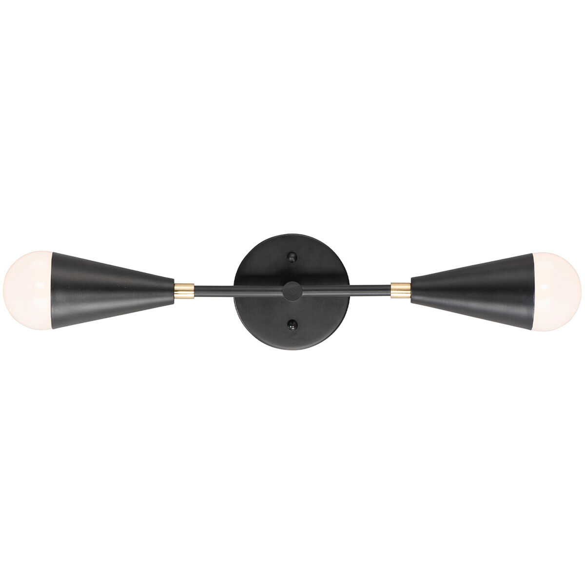 Lovell 2 Light 5 inch Black/Satin Brass ADA Wall Sconce Wall Light in Incandescent