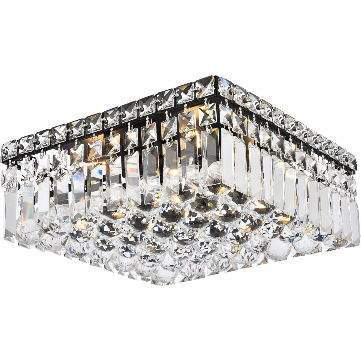 Elegant Lighting Maxime Four Light Flush Mount Black V2032F12BK RC