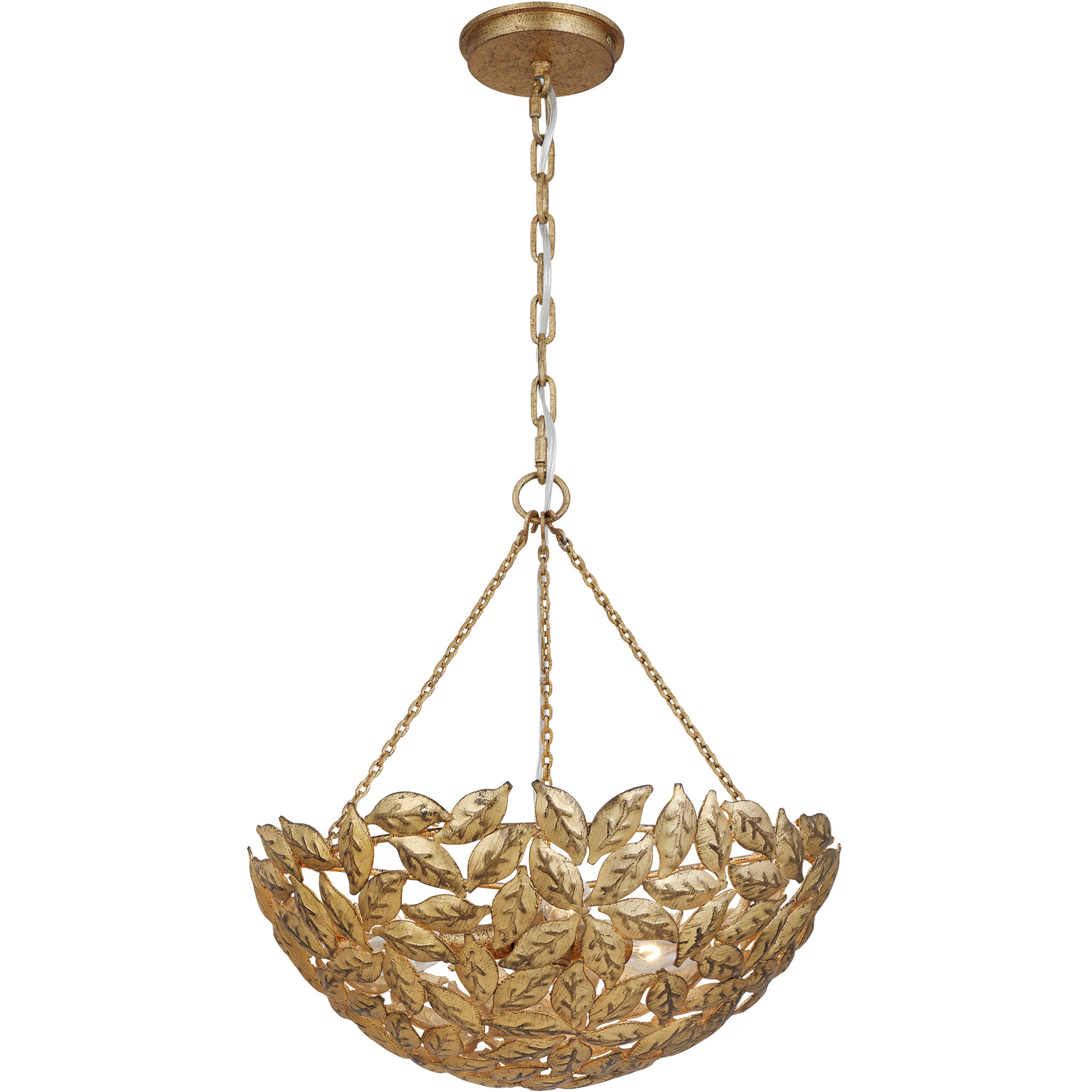 AH by Alexa Hampton Kelan 3 Light 16 inch Antique Gild Pendant Ceiling Light