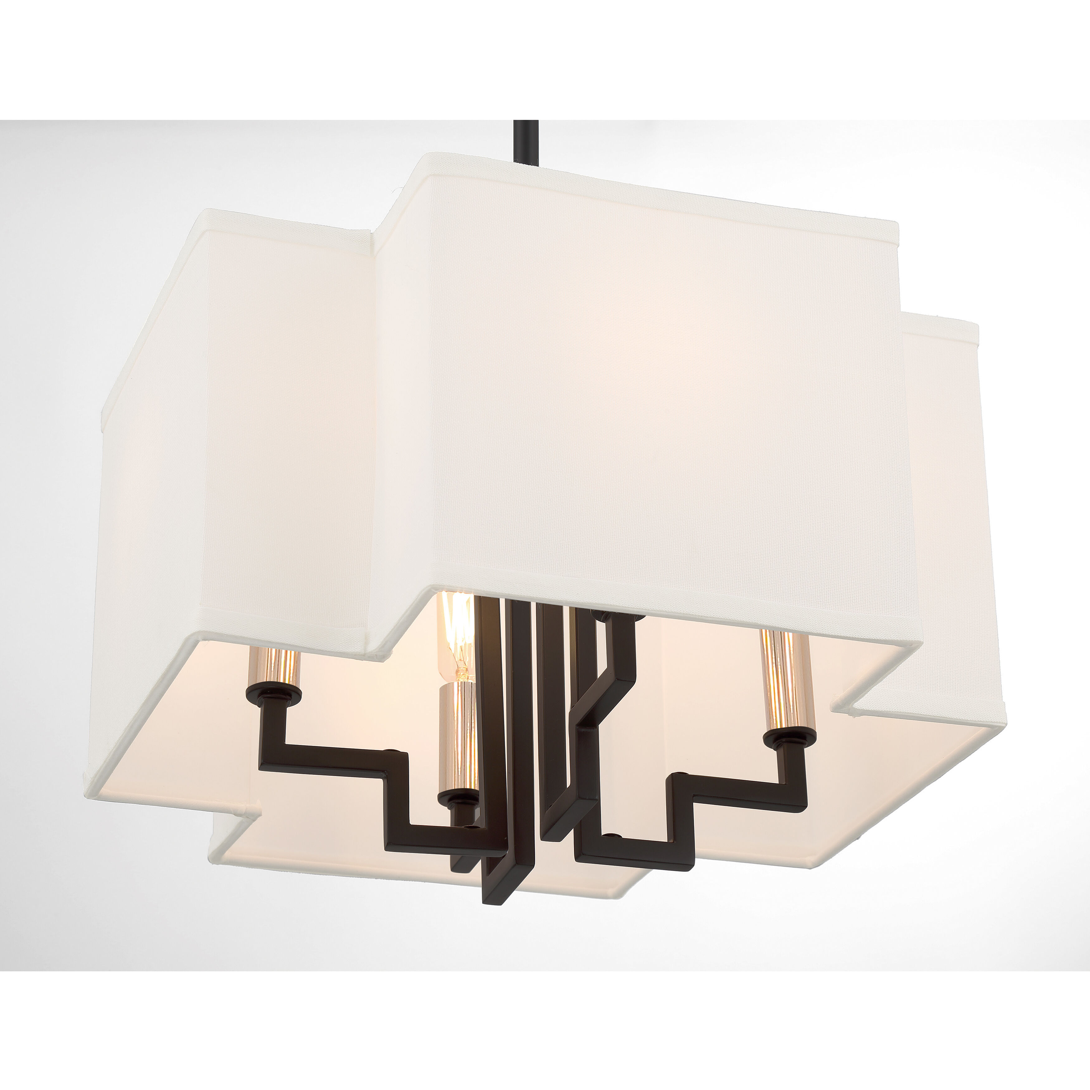 Upham Estates 4 Light 14 inch Coal /Polished Nickel Convertible Pendant / Semi Flush Ceiling Light