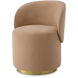 Greer Savona Camel and Brushed Brass Swivel Base Dining Chair