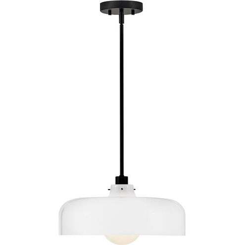 Maisie 1 Light 15 inch Black Pendant Ceiling Light in Cased Opal