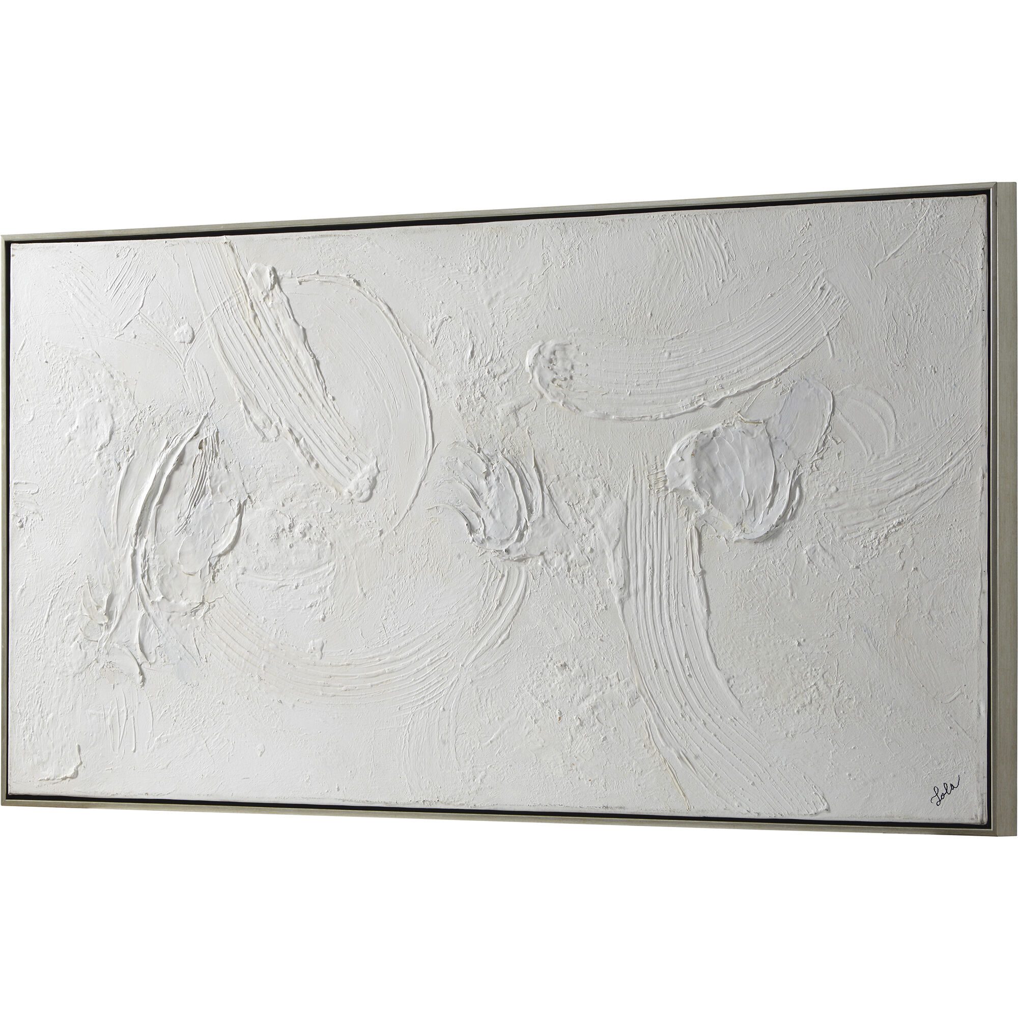 Yanno Silver/White Canvas Art