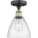 Bristol Glass 1 Light 7.5 inch Black Antique Brass Semi-Flush Mount Ceiling Light
