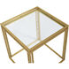 Antique Gold 19.7 X 17.7 inch Clear Glass Accent Table