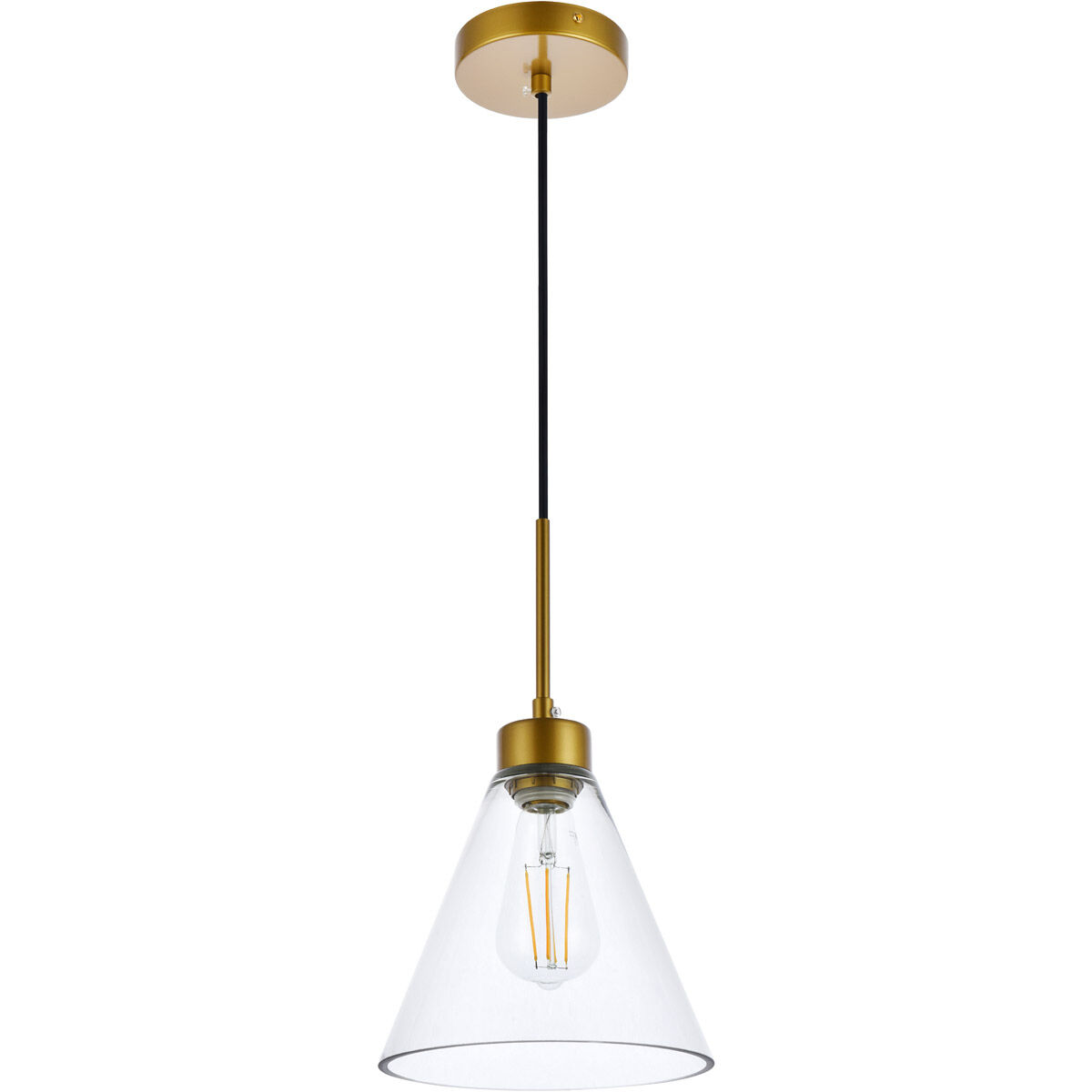 Mera 1 Light 8 inch Brass Pendant Ceiling Light
