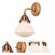 Nouveau 2 Olean LED 7 inch Antique Copper Sconce Wall Light in Matte White Glass
