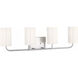 Rhett 4 Light 31 inch Brushed Steel Wall Bath Fixture Wall Light