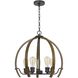 Riverton 5 Light 22 inch Oak Chandelier Ceiling Light