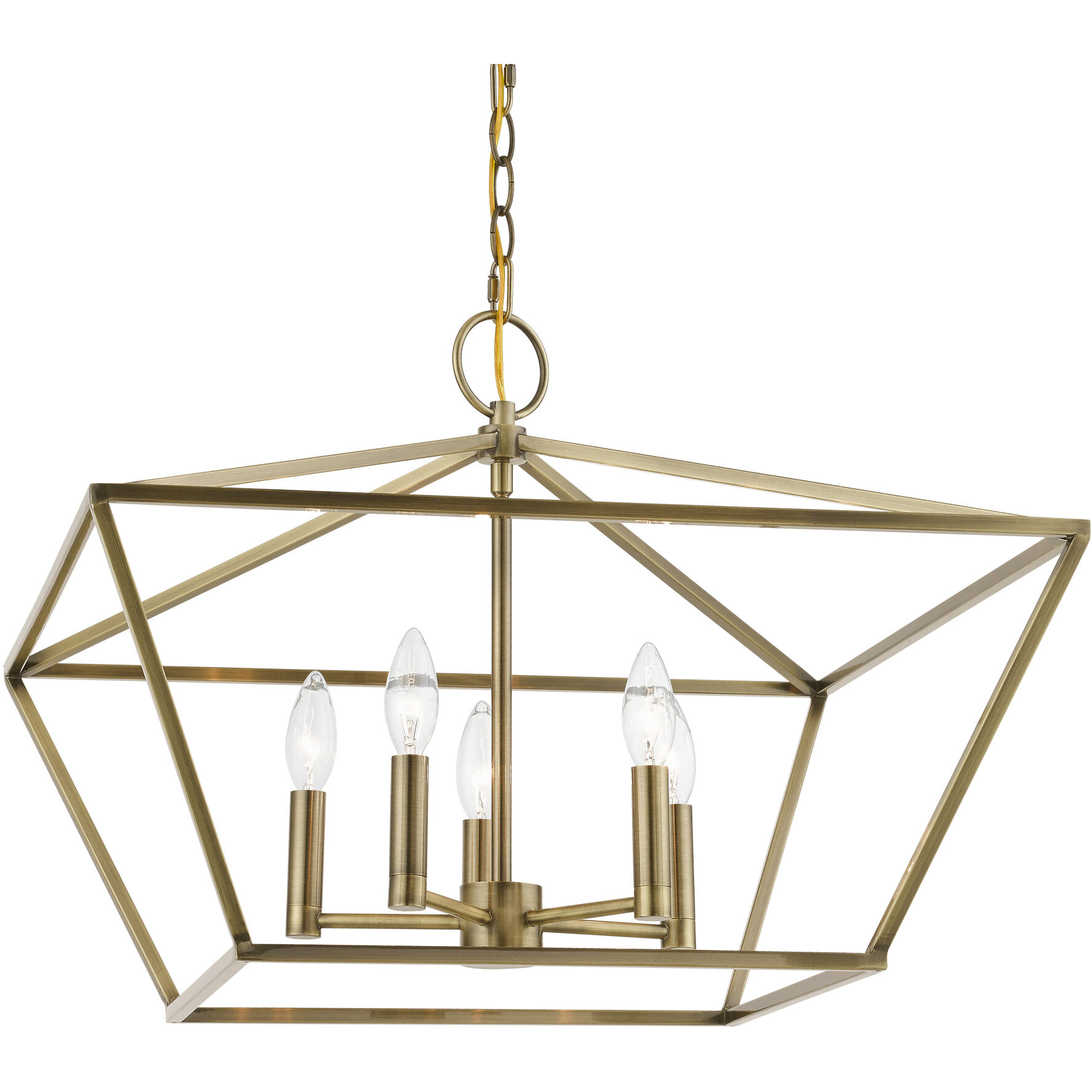 Devone 5 Light 22 inch Antique Brass Chandelier Ceiling Light