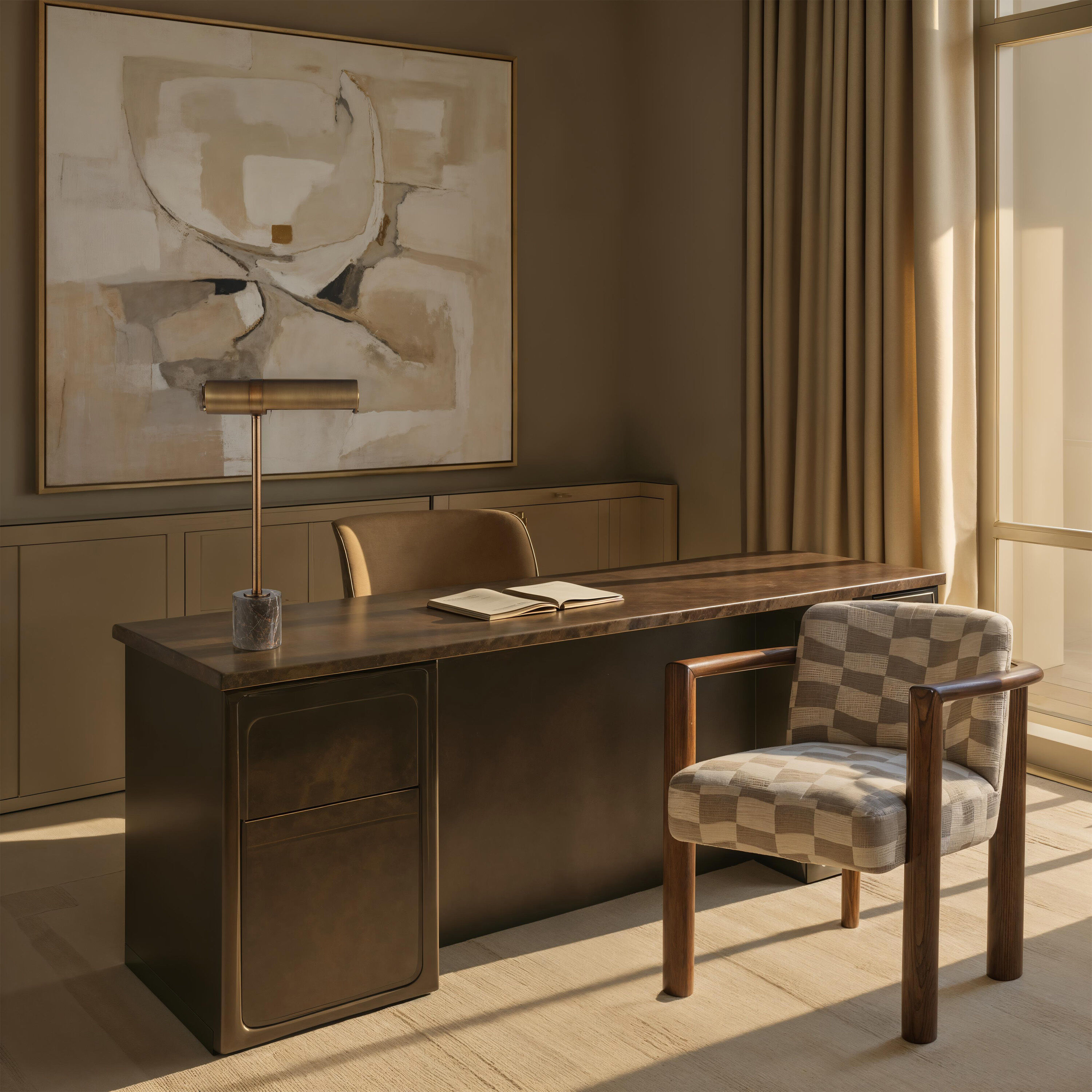 Gusle 21.5 inch Dark Antique Brushed Bronze Table Lamp Portable Light