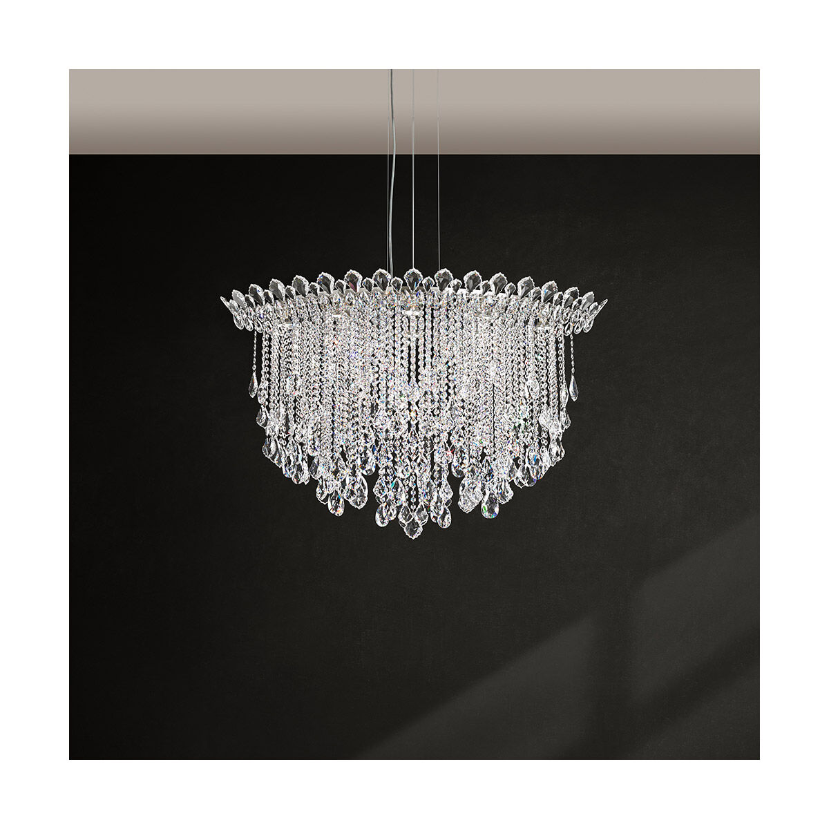 Trilliane Strands 8 Light 25 inch Polished Stainless Steel Pendant Ceiling Light