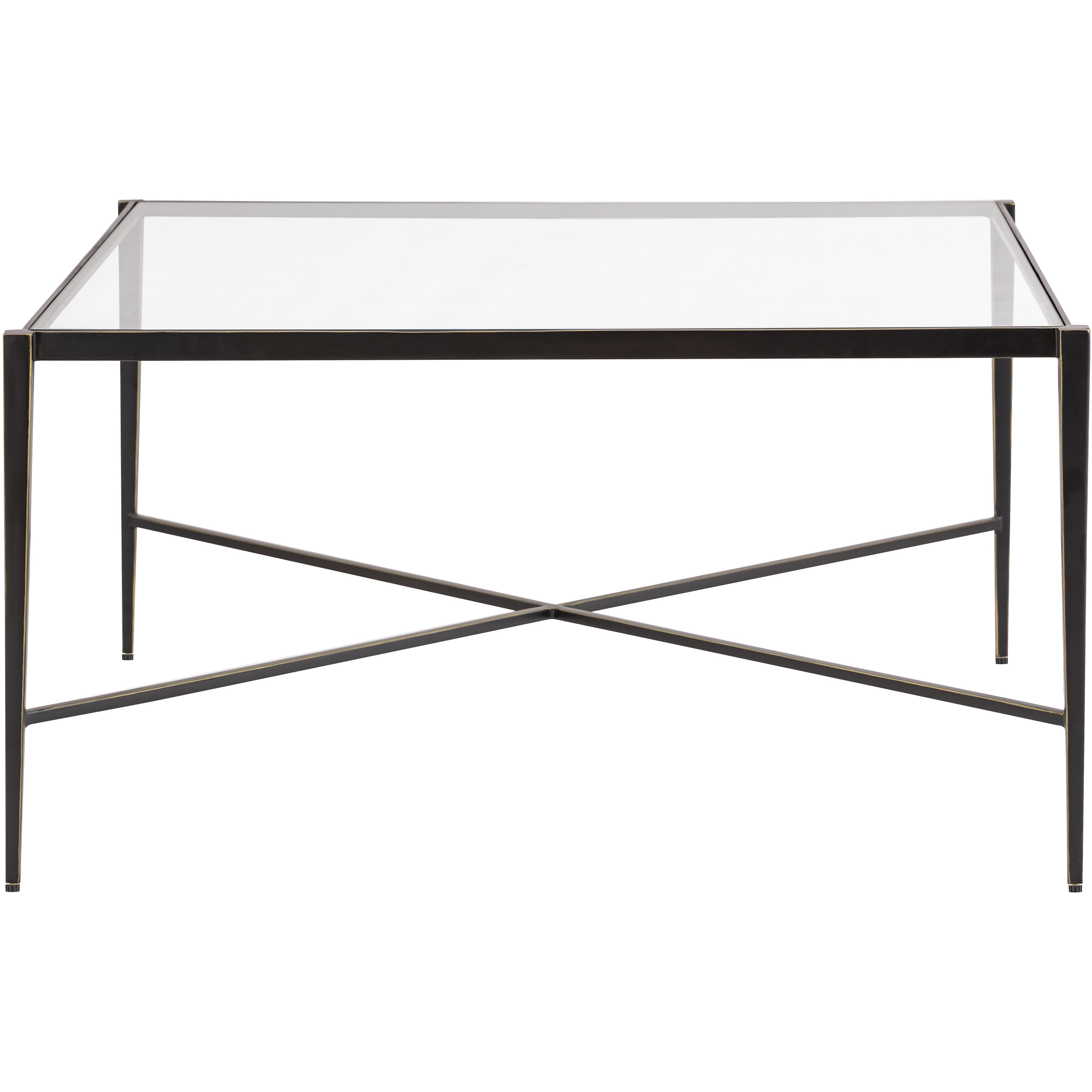 Leon 34 X 34 inch Bronze with Clear Coffee Table