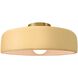 Radiance Collection - Spire LED 16 inch Muted Yellow and Brushed Brass Semi-Flush Ceiling Light in Dedicated LED, 16W x 6.5H, Form+Finish+Function