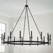 Ogden 16 Light 60 inch Brushed Black Iron Chandelier Ceiling Light