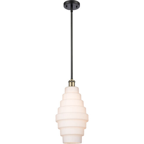 Ballston Cascade LED 8.25 inch Black Antique Brass Mini Pendant Ceiling Light in White