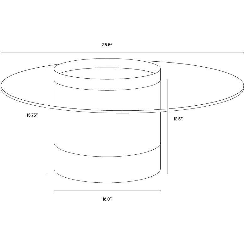 Haru 35.5 X 15.75 inch Clear / Gold Coffee Table