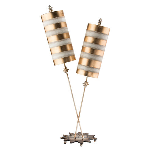 Nettle Luxe 40 inch 60.00 watt Gold Leafed With Cream Table Lamp Portable Light, Flambeau