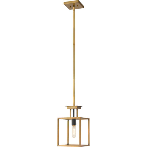 Quadra 1 Light 8 inch Olde Brass/Bronze Pendant Ceiling Light in Olde Brass and Bronze