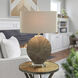Silver Burst 28 inch 100.00 watt Brushed Grey and Brown Table Lamp Portable Light