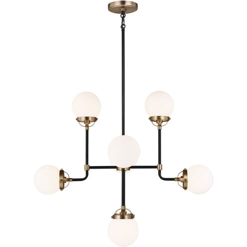 Ian K. Fowler Cafe LED 32 inch Satin Brass Chandelier Ceiling Light